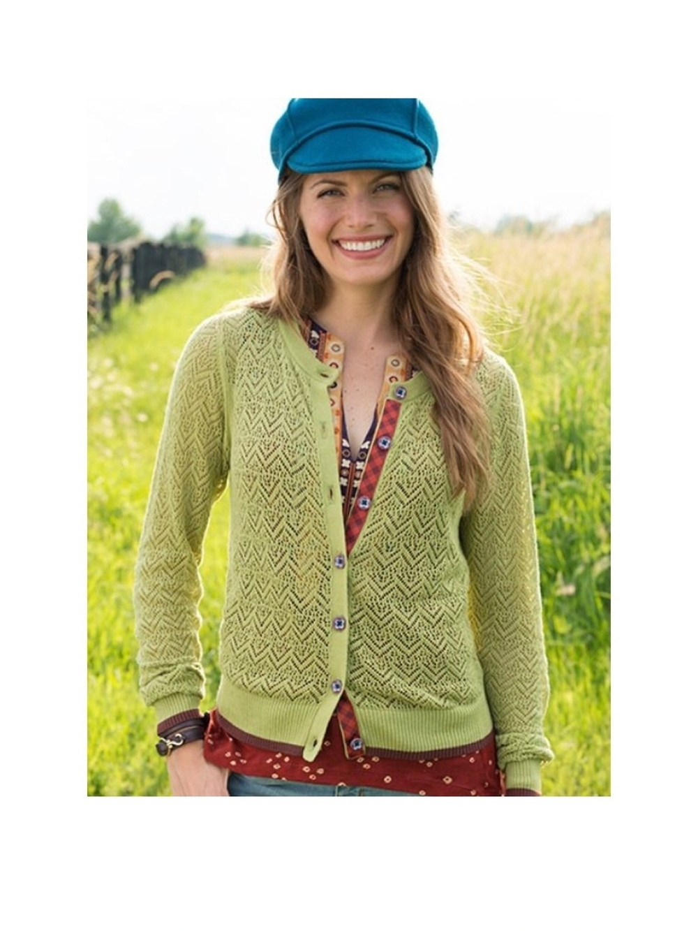 Matilda Jane Secret Fields Ivy Cardigan Light Green Openwork Size M